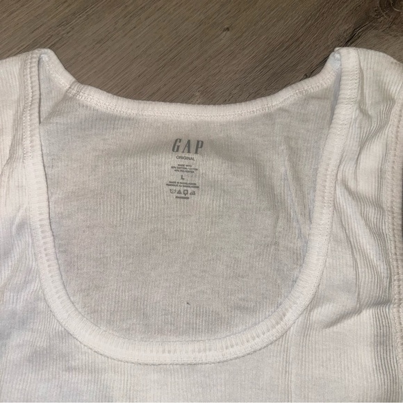 GAP White Ribbed Buttery Soft Tank Top Mens L - Picture 1 of 2